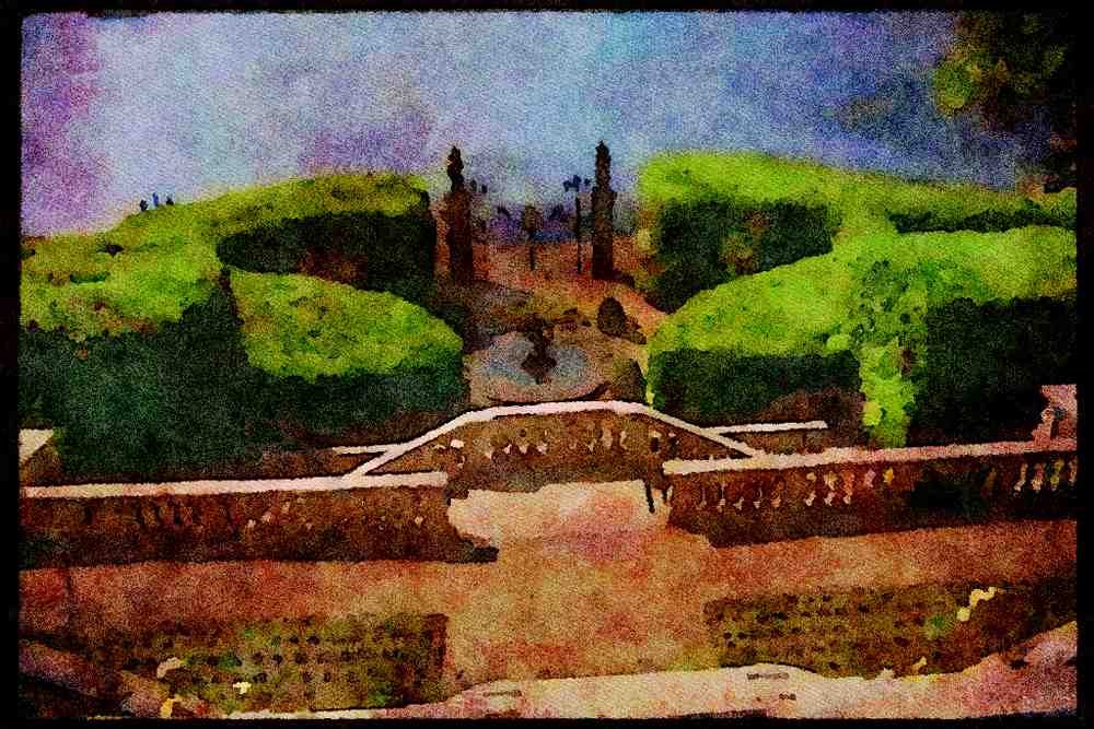 Gardens 214020 Villa Carlotta, Lac Como, Italy A4 Limited Edition Watercolour Print