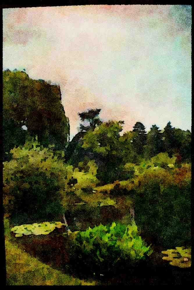 Gardens 214023 Public Gardens, Geneva, Switzerland A4 Limited Edition Watercolour Print