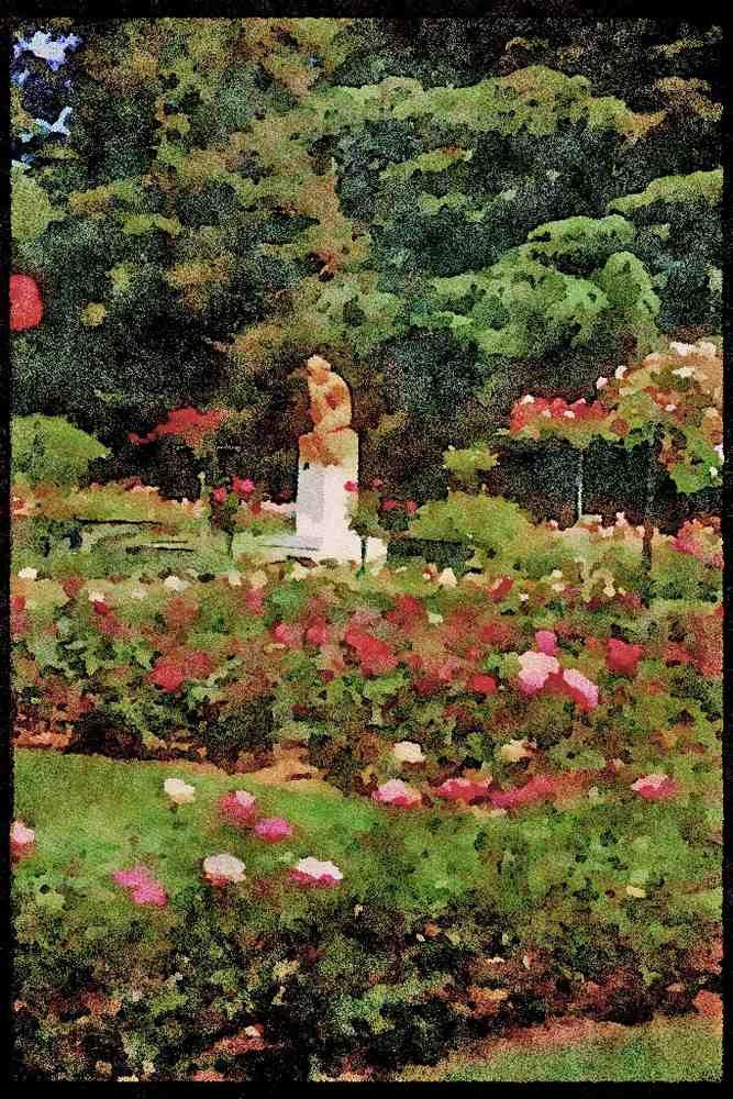 Gardens 214029 Public Gardens, Geneva, Switzerland A4 Limited Edition Watercolour Print