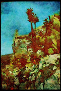 Gardens 214034 Cactus Garden, Eze, Provence, France A4 Limited Edition Watercolour Print