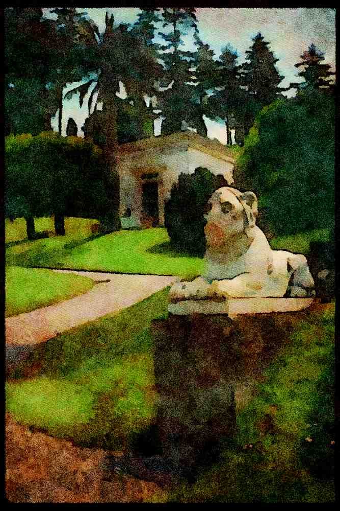 Gardens 214036 Melzi Gardens, Bellagio, Italy A4 Limited Edition Watercolour Print