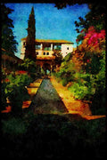 Gardens 214052 Generalife, The Alhambra, Granada, Spain A4 Limited Edition Watercolour Print