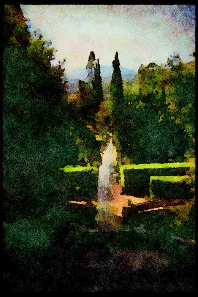 Gardens 214053 Villa Adriana, Tivoli, Italy A4 Limited Edition Watercolour Print