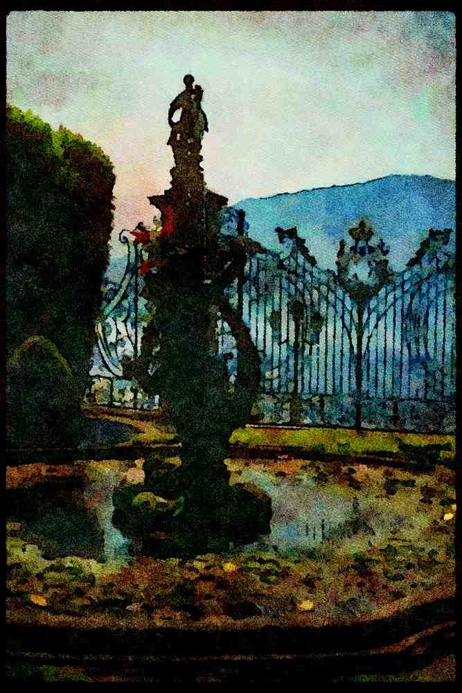 Gardens 214055 Villa Carlotta, Lac Como, Italy A4 Limited Edition Watercolour Print