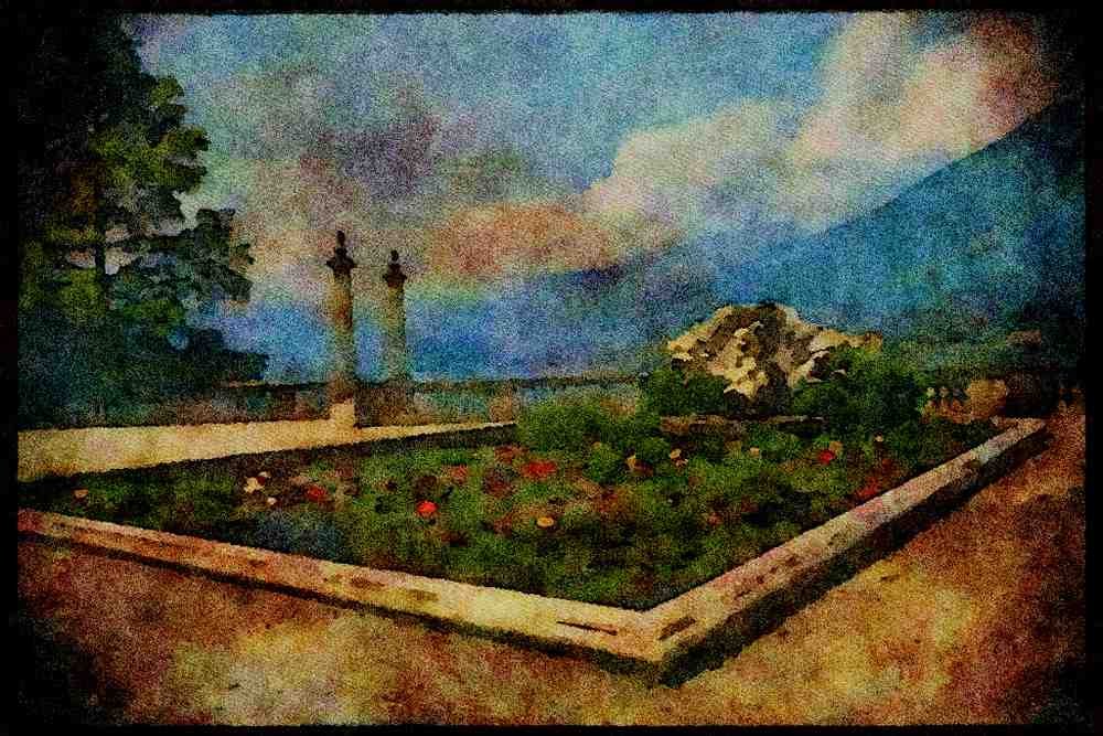Gardens 214064 Melzi Gardens, Bellagio, Italy A4 Limited Edition Watercolour Print