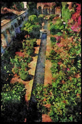 Gardens 214070 Generalife, The Alhambra, Granada, Spain A4 Limited Edition Watercolour Print
