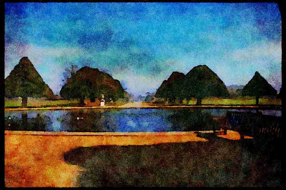Gardens 214097 Hampton Court, England A4 Limited Edition Watercolour Print