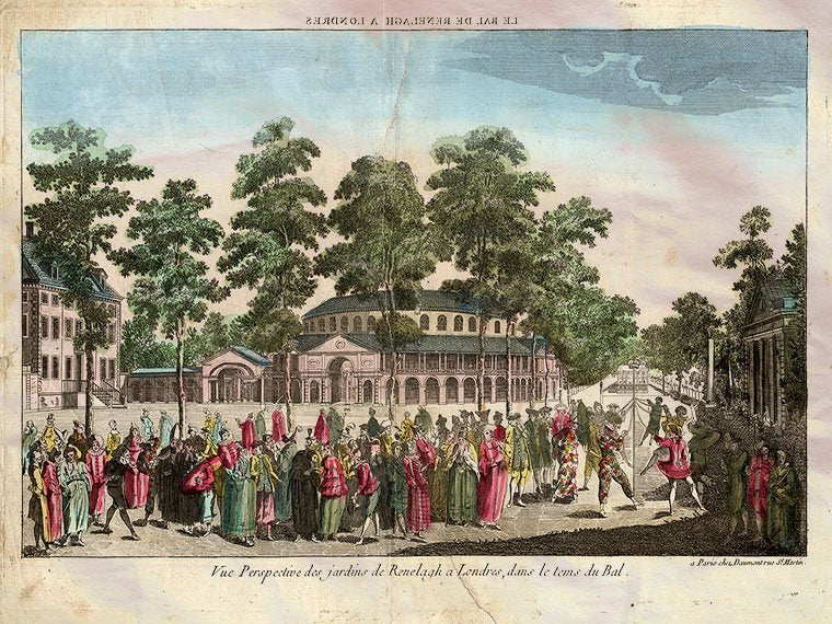 Gardens Renelagh Ball Masque London England Daumont 1770 Vintage A4 Photo Print