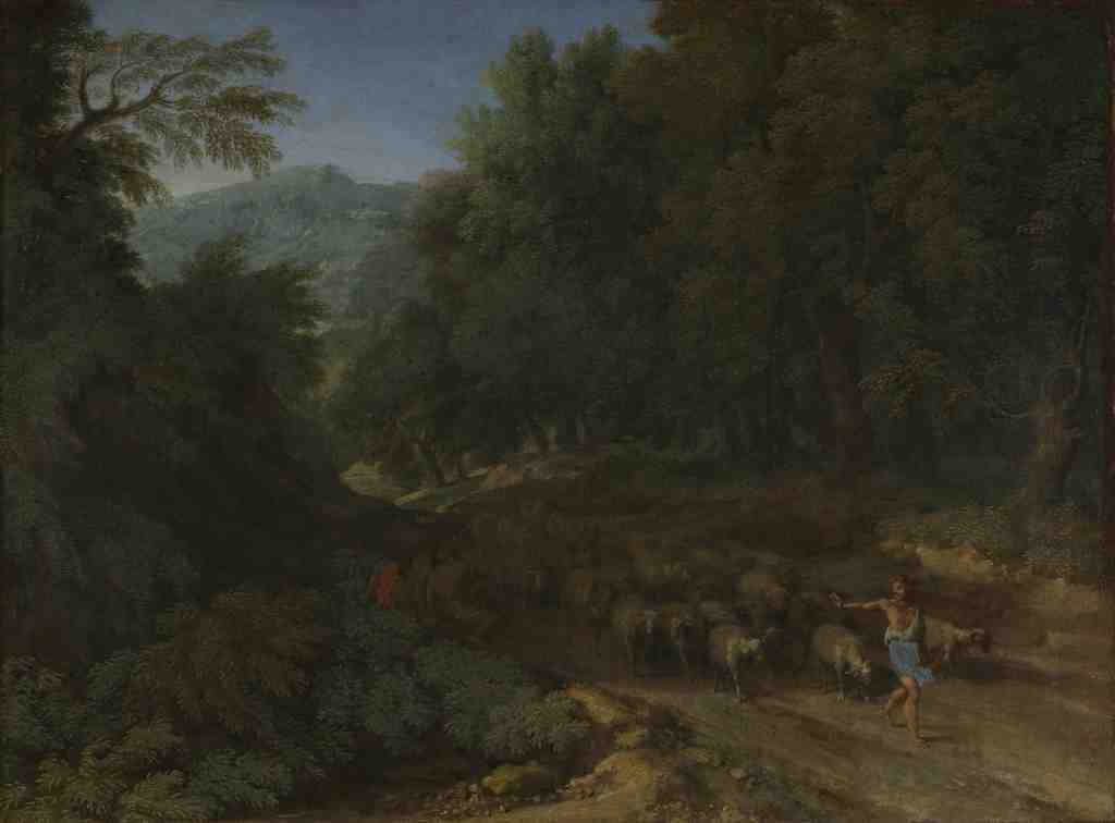 Gaspard Dughet Landscape with a Shepherd and his Flock A4 Photo Print