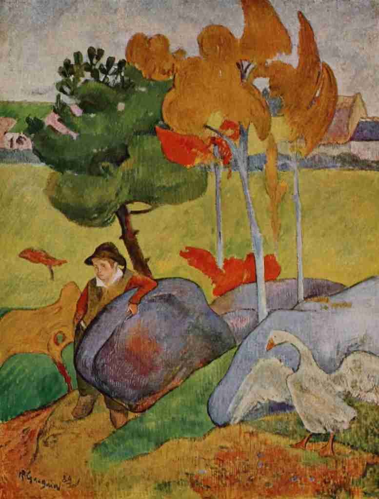 Gaugin Paul 1848 1903 Little Breton with a Goose A4 Photo Print