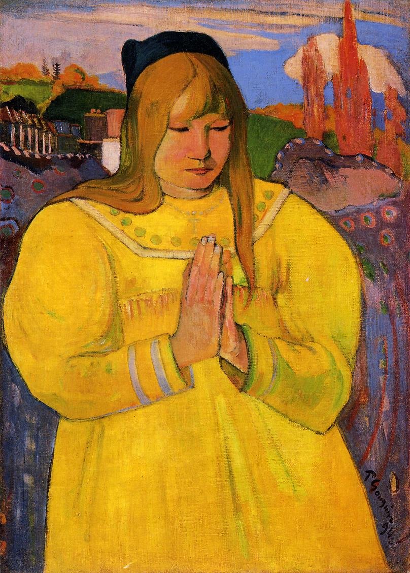 Gauguin Paul Breton Woman In Prayer 1894 Art A4 Photo Print