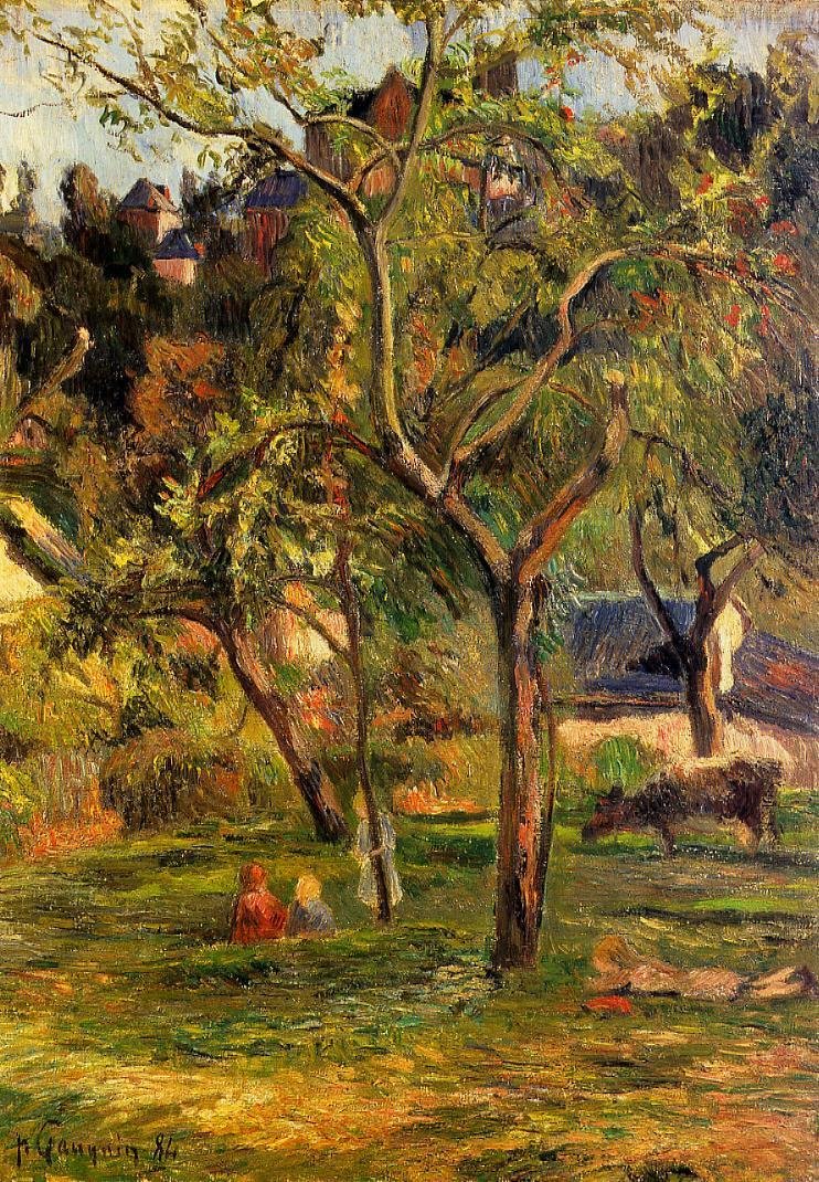 Gauguin Paul Children In The Pasture Aka Orchard Below Biho Art A4 Photo Print