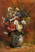 Gauguin Paul Daisies And Peonies In A Blue Vase 1876 Art A4 Photo Print