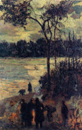 Gauguin Paul Fire By The Water 1886 Art A4 Photo Print