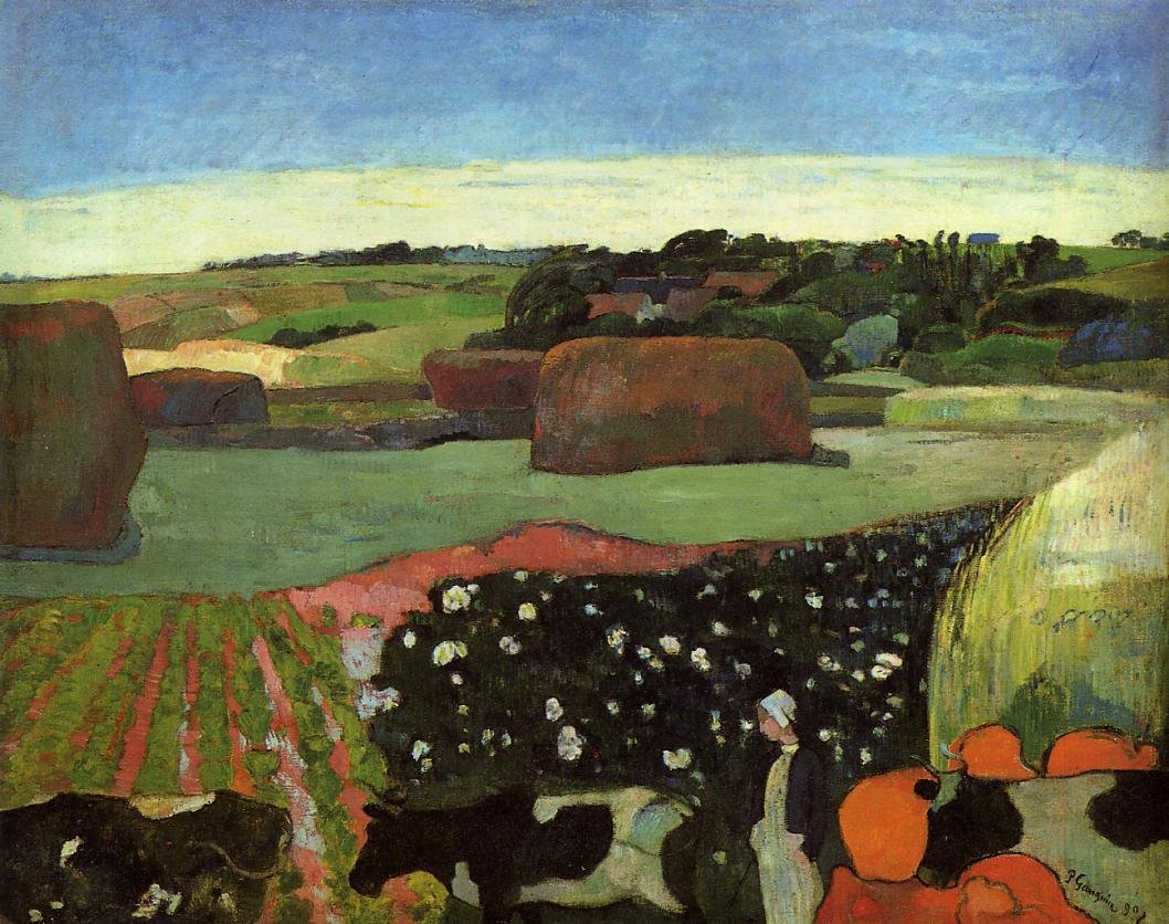 Gauguin Paul Haystacks In Britanny Aka The Potato Field 189 Art A4 Photo Print
