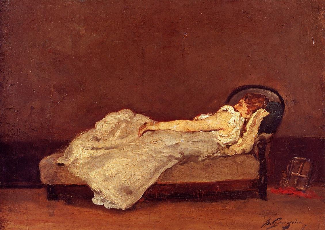 Gauguin Paul Mette Asleep On A Sova 1875 Art A4 Photo Print UK