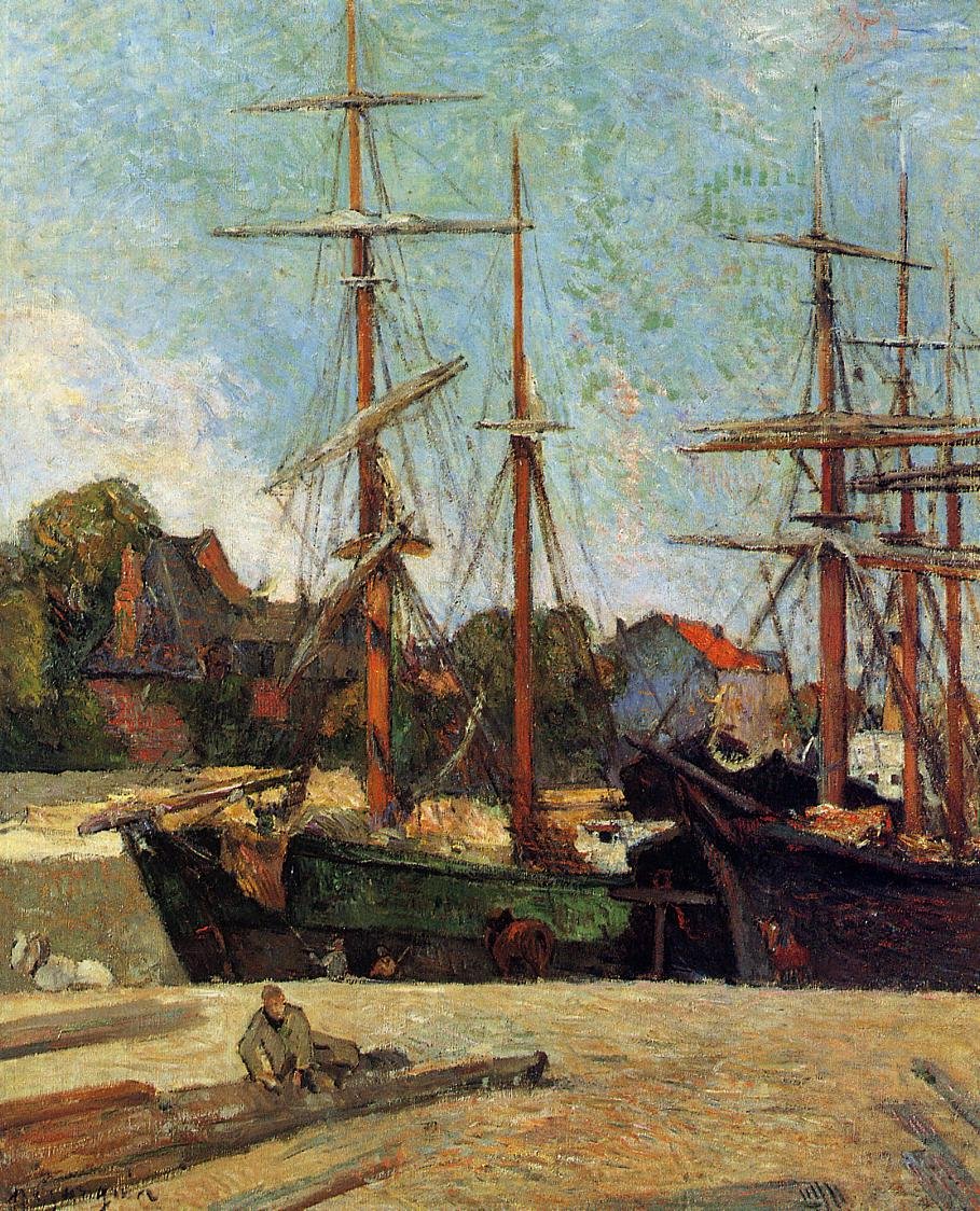 Gauguin Paul Schooner And Three Master 1886 Art A4 Photo Print