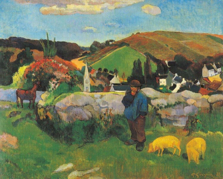 Gauguin Paul The Swineherd Brittany 1888 Art A4 Photo Print