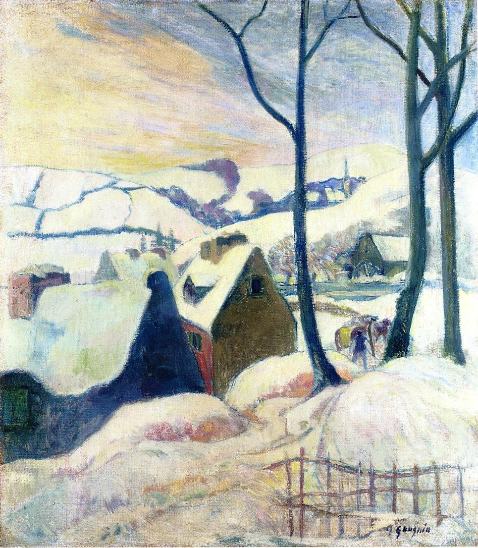 Gauguin Paul Village In The Snow 1894 Art A4 Photo Print