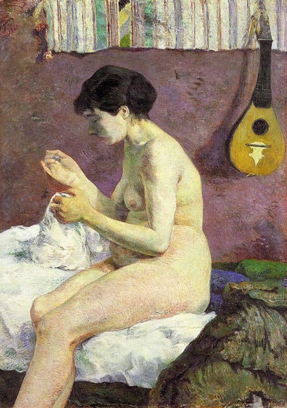 Gauguin Study Of A Nude (Suzanne Sewing), 1880, Ny Glyptote Art A4 Photo Print