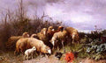 Gebler Friedrich Otto Schafe Eine Vogelscheuche Betrachtend A4 Photo Print