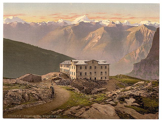 Gemmi Hotel Wildstrubel Bernese Oberland Vintage A4 Photo Print