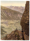 Gemmi Route and Leuk Valais Alps of Vintage A4 Photo Print