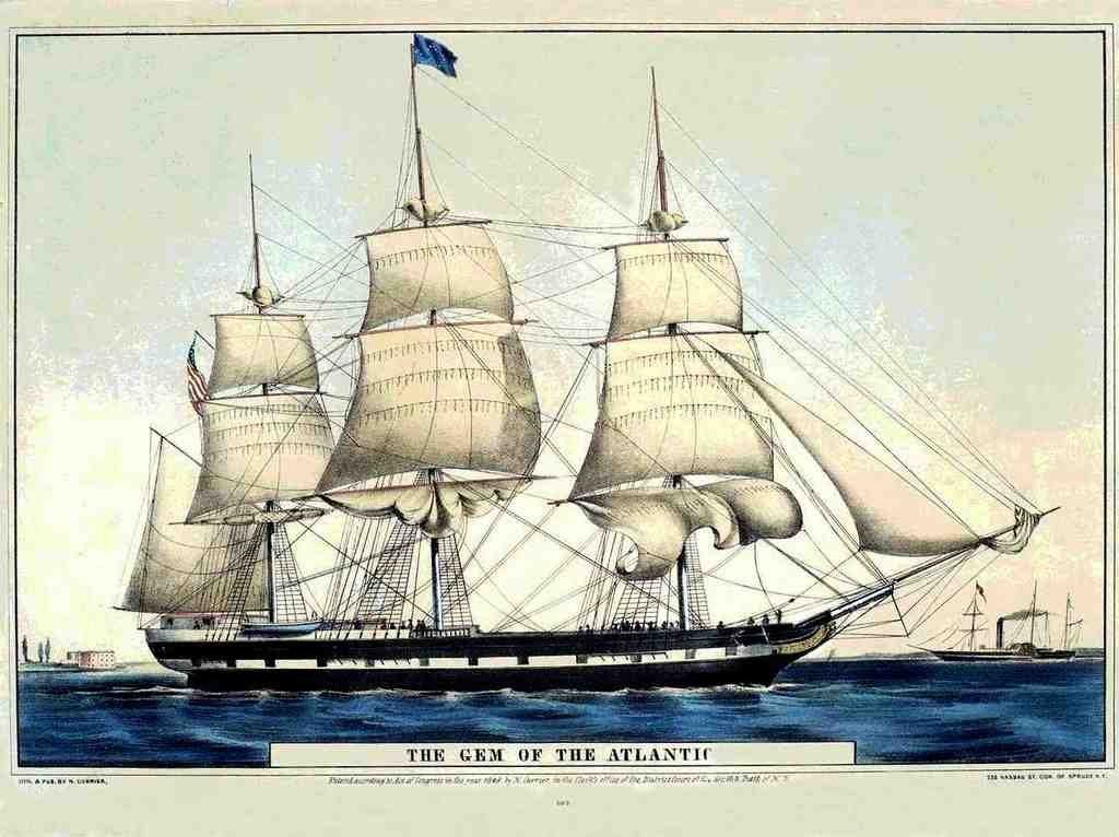 Gemof Atlantic Ship Vintage A4 Photo Print