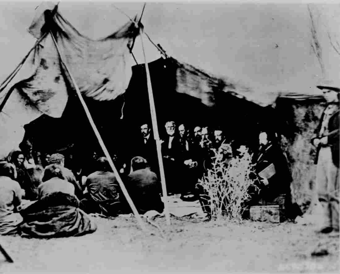 Gen William T Sherman and commissioners in council with In Military A4 Photo Print