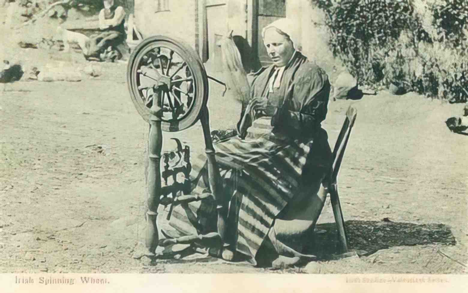 General Irish Spinning Wheel 1900s Vintage A4 Photo Print