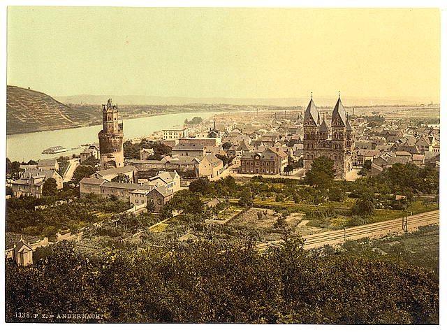 General view Andernach the Rhine Vintage A4 Photo Print