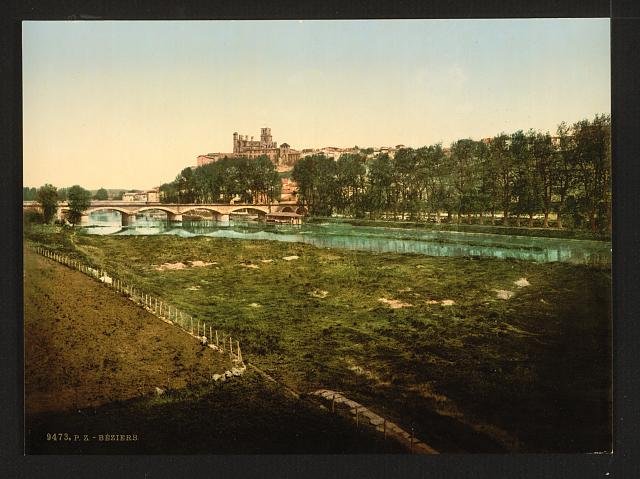 General view Béziers Vintage A4 Photo Print