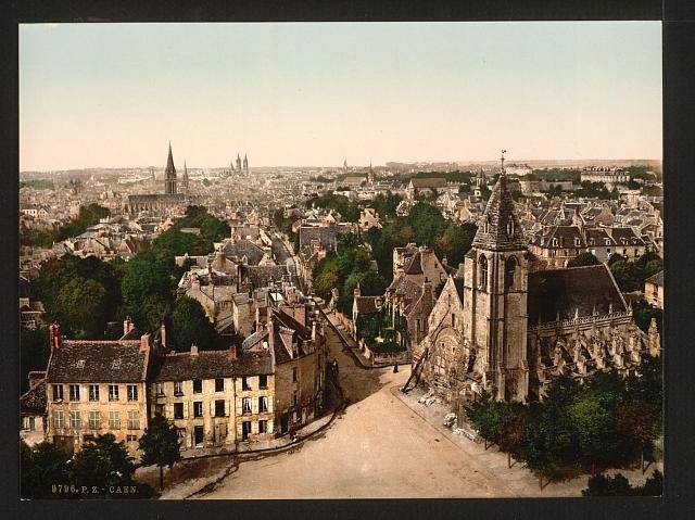 General view Caen Vintage A4 Photo Print