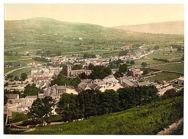 General view Castleton Derbyshire Vintage A4 Photo Print