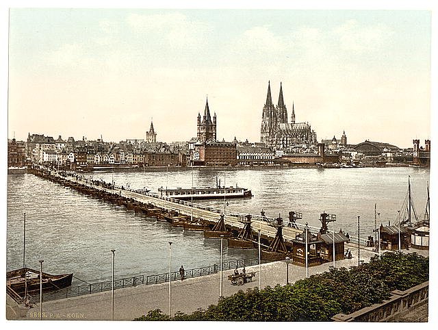 General view Cologne the Rhine Vintage A4 Photo Print