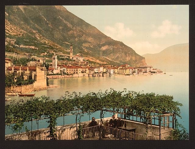 General view Gargnano Lake Garda Vintage A4 Photo Print