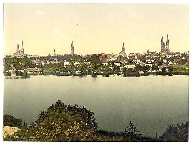 General view II Lubeck Vintage A4 Photo Print