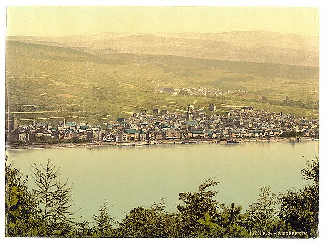 General view II Rudesheim the Rhine Vintage A4 Photo Print