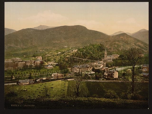 General view Lourdes I Pyrenees Vintage A4 Photo Print