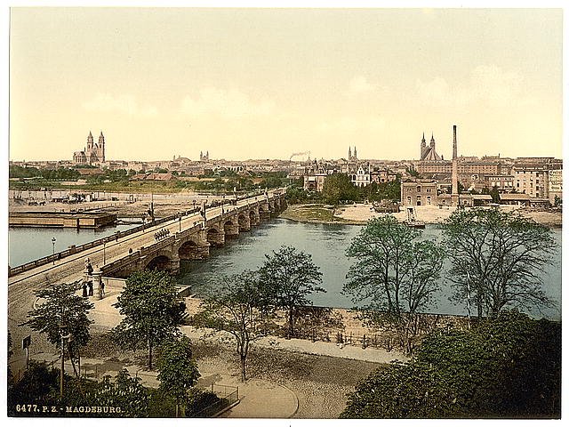General view Madgeburg German Saxony Vintage A4 Photo Print