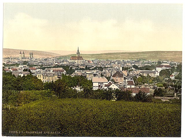 General view Naumburg on the Saale Saxony Vintage A4 Photo Print