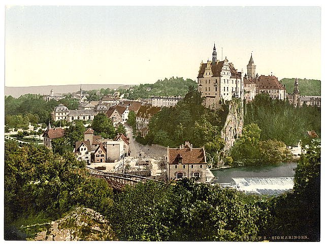 General view Sigmarungen Hohenzollern Vintage A4 Photo Print