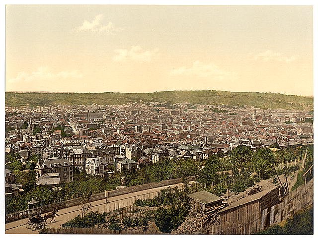 General view Stuttgart Wurtemburg Vintage A4 Photo Print