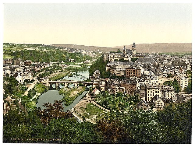 General view Weilburg Hesse Nassau Vintage A4 Photo Print