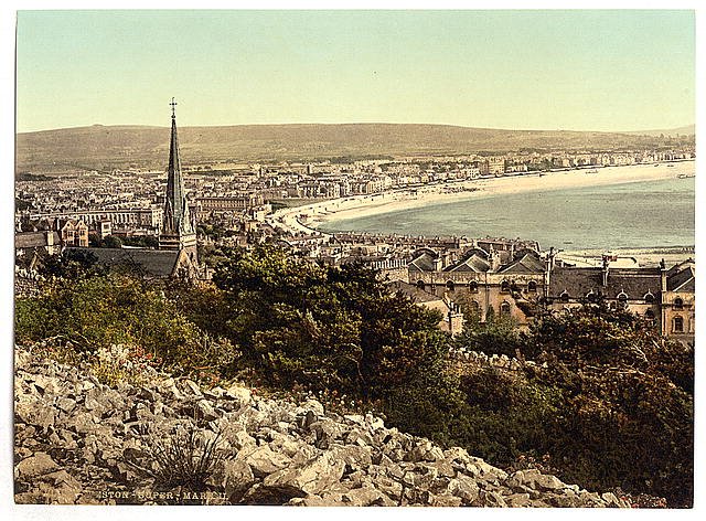 General view Weston super Mare Vintage A4 Photo Print