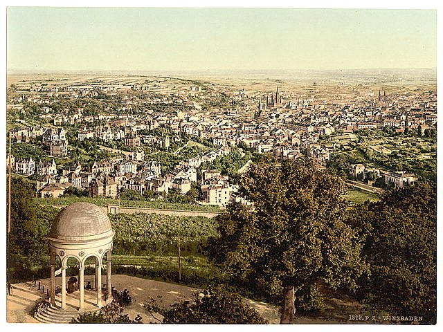 General view Wiesbaden Hesse Nassau Vintage A4 Photo Print