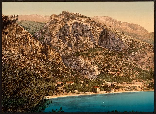 General view Èze and St Jean II Vintage A4 Photo Print
