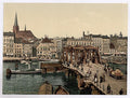 General view and Great Bridge Stettin Vintage A4 Photo Print