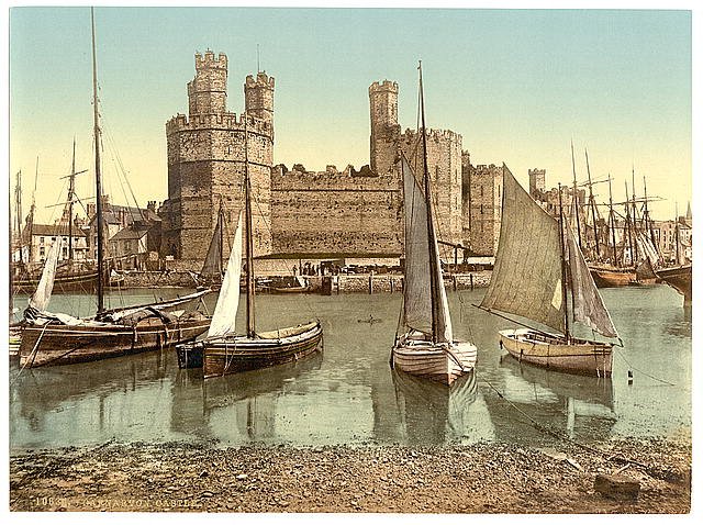 General view end Carnarvon Castle Vintage A4 Photo Print