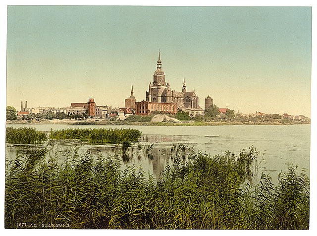 General view from station Stralsund Pommeraina Vintage A4 Photo Print